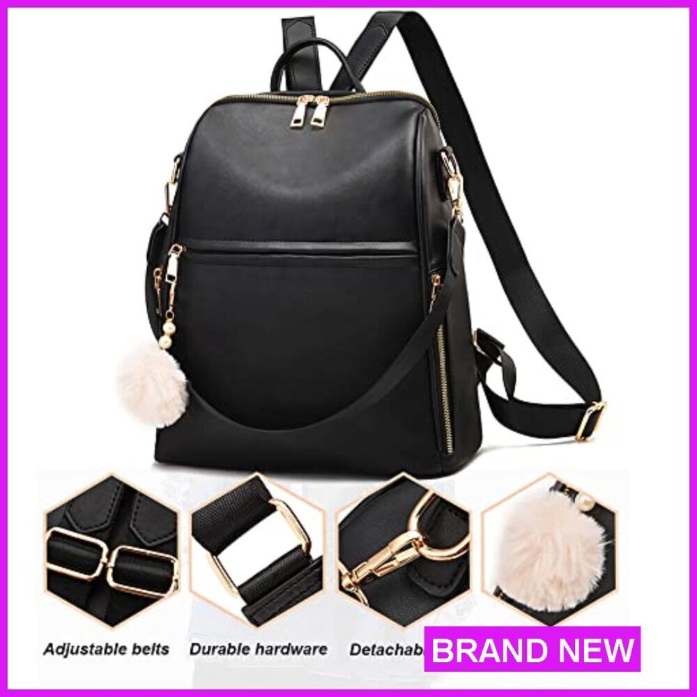PU Leather Waterproof Backpack Purse Casual Travel Cute Shoulder Bag Women - Picture 6 of 6